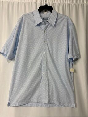 Men’s Whispering Smith Short-Sleeve Checkered Button Down Shirt Sz L